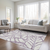9' X 12' Purple Lavender And Beige Floral Washable Indoor Outdoor Area Rug