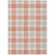 10' X 14' Coral And Beige Plaid Washable Indoor Outdoor Area Rug