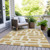 8' X 10' Gold And Ivory Abstract Washable Indoor Outdoor Area Rug Transitional Style - Gold, Ivory Color
