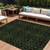 9' X 12' Olive Green And Green Medallion Washable Indoor Outdoor Area Rug