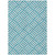 9' X 12' Teal Blue And Ivory Geometric Washable Indoor Outdoor Area Rug - Teal Blue, Ivory