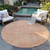 8' Peach Round Washable Indoor Outdoor Area Rug