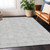 8' X 10' Silver And Ivory Geometric Washable Indoor Outdoor Area Rug - Silver, Ivory