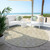 8' Beige Taupe And Tan Round Geometric Washable Indoor Outdoor Area Rug