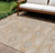 9' X 12' Copper And Gray Aztec Washable Indoor Outdoor Area Rug