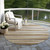 8' Brown Beige And Gray Round Striped Washable Indoor Outdoor Area Rug
