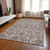 9' X 12' Taupe And Ivory Geometric Washable Indoor Outdoor Area Rug Modern Style - Taupe, Ivory Color