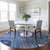 8' Blue Gray And Ivory Round Tribal Washable Indoor Outdoor Area Rug