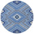 8' Blue Gray And Ivory Round Tribal Washable Indoor Outdoor Area Rug