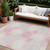 9' X 12' Pink Gray And Ivory Geometric Washable Indoor Outdoor Area Rug