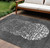 10' X 14' Charcoal Gray And Silver Abstract Washable Indoor Outdoor Area Rug