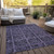 9' X 12' Purple Plum And Charcoal Medallion Washable Indoor Outdoor Area Rug