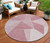 8' Blush Pink And Ivory Round Geometric Washable Indoor Outdoor Area Rug