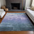 10' X 14' Denim Blue And Sky Blue Striped Washable Indoor Outdoor Area Rug - Denim Blue, Sky Blue