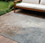 8' X 10' Rust And Gray Abstract Washable Indoor Outdoor Area Rug