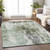 10' X 14' Mint Green Ivory And Gray Abstract Washable Indoor Outdoor Area Rug