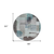 8' Teal Blue Gray And Charcoal Round Abstract Washable Indoor Outdoor Area Rug