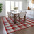 8' X 10' Red Gray And Beige Plaid Washable Indoor Outdoor Area Rug