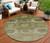 8' Gold And Beige Round Medallion Washable Indoor Outdoor Area Rug