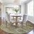 8' Gold And Beige Round Medallion Washable Indoor Outdoor Area Rug