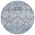 8' Sky Blue And Denim Blue Round Floral Washable Indoor Outdoor Area Rug - Sky Blue, Denim Blue