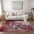 8' X 10' Merlot Abstract Washable Non Skid Indoor Outdoor Area Rug