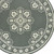 8' Round Grey Round Oriental Stain Resistant Indoor Outdoor Area Rug - 606114582915