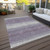 8' X 10' Lavender And Ivory Abstract Washable Indoor Outdoor Area Rug - Lavender, Ivory
