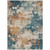 9' X 12' Teal Blue And Copper Abstract Washable Indoor Outdoor Area Rug - Teal Blue, Copper