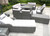 Twelve Piece Outdoor Gray Wicker Multiple Chairs Seating Group Fire Pit Included with White Cushions