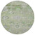 8' Mint Green And Gray Round Floral Washable Indoor Outdoor Area Rug