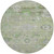 8' Mint Green And Gray Round Floral Washable Indoor Outdoor Area Rug