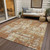 8' X 10' Copper Gold And Ivory Abstract Washable Indoor Outdoor Area Rug