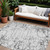 9' X 12' Black White And Gray Abstract Washable Indoor Outdoor Area Rug