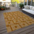 9' X 12' Terra Cotta And Ivory Geometric Washable Indoor Outdoor Area Rug
