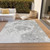 9' X 12' Gray Silver And Ivory Nautical Washable Indoor Outdoor Area Rug