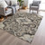 8' X 10' Chocolate And Taupe Damask Washable Indoor Outdoor Area Rug