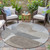 8' Taupe And Gray Round Abstract Washable Indoor Outdoor Area Rug - 880016802344