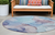 8' Round Blue Round Abstract Washable Non Skid Indoor Outdoor Area Rug - 608219390853