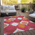 9' X 12' Pink Mauve And Orange Ogee Washable Indoor Outdoor Area Rug