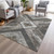 9' X 12' Brown And Gray Geometric Washable Indoor Outdoor Area Rug