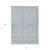 8' X 10' Denim Blue And Ivory Damask Washable Indoor Outdoor Area Rug