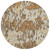 8' Copper Gold And Ivory Round Striped Washable Indoor Outdoor Area Rug
