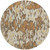 8' Copper Gold And Ivory Round Striped Washable Indoor Outdoor Area Rug