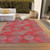 9' X 12' Red Gray And Silver Polka Dot Washable Indoor Outdoor Area Rug
