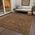 9' X 12' Brown Red And Green Floral Washable Indoor Outdoor Area Rug