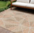 8' X 10' Terra Cotta Beige And Salmon Geometric Washable Indoor Outdoor Area Rug