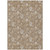 9' X 12' Copper And Beige Floral Washable Indoor Outdoor Area Rug