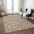 9' X 12' Copper And Beige Floral Washable Indoor Outdoor Area Rug