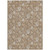 9' X 12' Copper And Beige Floral Washable Indoor Outdoor Area Rug